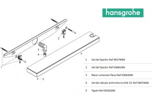 RECAMBIOS REPISA CON TOMA DE AGUA RAINFINITY HANSGROHE